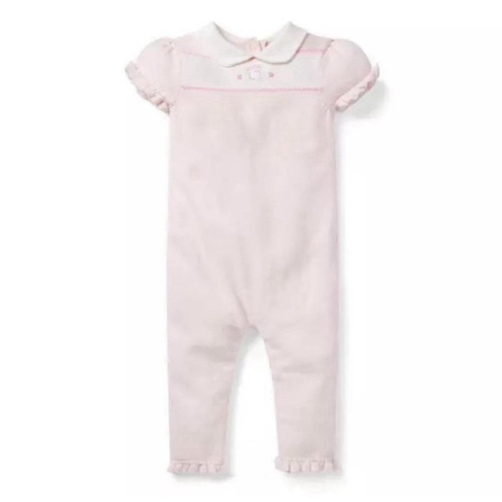 Janie and Jack Baby Embroidered Bunny One-Piece Size 3-6 Months 100% Cotton